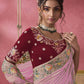Rajwada Pink Georgette Embroidered Elegant Saree For Women