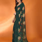 Rajwada Green Silk Blend Floral Print Saree For Women