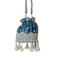 Rajwada Teal Blue Suede Embellished Potli For Women