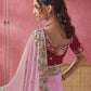 Rajwada Pink Georgette Embroidered Elegant Saree For Women