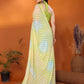 Rajwada Light Green Georgette Printed Saree With Unstitched Blouse For Women