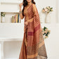 Rajwada Beige Cotton Linen Zari Work Saree For Women