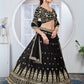 Rajwada Black Georgette Thread & Sequins Embroidered Semi-Stitched Lehenga For Women