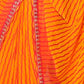 Rajwada Orange Cotton Linen Embellished Striped Saree For Women