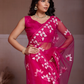 Rajwada Pink Net Embroidered Saree For Women