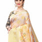 Rajwada Golden Silk Blend Floral Printed Saree For Women