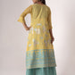 Rajwada Teal Art Silk Designer Embroidered Semi-Stitched Kurta With Shrug For Women