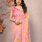 Rajwada Peach Georgette Printed Saree For Women