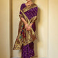Rajwada Dark Purple Silk Blend Woven Pithani Saree For Women
