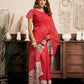 Rajwada Red Cotton Linen Zari Work Saree For Women