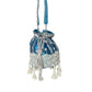 Rajwada Teal Blue Suede Embellished Potli For Women