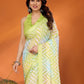 Rajwada Light Green Georgette Printed Saree With Unstitched Blouse For Women