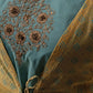 Rajwada Teal Art Silk Designer Embroidered Semi-Stitched Kurta With Shrug For Women