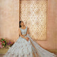 Rajwada Sky Blue Silk Blend Embroidered Semi-Stitched Lehenga For Women