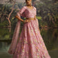 Rajwada Pink Net Embellished Semi-Stitched Lehenga For Women