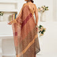 Rajwada Beige Cotton Linen Zari Work Saree For Women