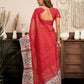 Rajwada Red Cotton Linen Zari Work Saree For Women