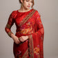 Rajwada Red Georgette Printed Saree For Women