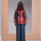 Rajwada Red And Blue Linen Printed Stitched Co-Ord Set For Women
