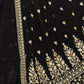 Rajwada Black Georgette Thread & Sequins Embroidered Semi-Stitched Lehenga For Women
