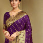 Rajwada Dark Purple Silk Blend Woven Pithani Saree For Women
