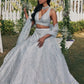 Rajwada Light Grey Silk Blend Embellished Semi-Stitched Lehenga For Women