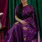 Rajwada Dark Purple Silk Blend Woven Saree For Women