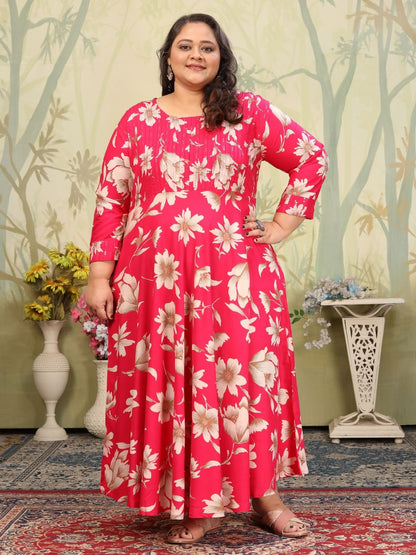 Rajwada Pink Rayon Printed Kurti For Women