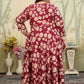 Rajwada Wine Rayon Printed Kurti For Women