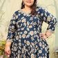 Rajwada Teal Blue Rayon Printed Kurti For Women
