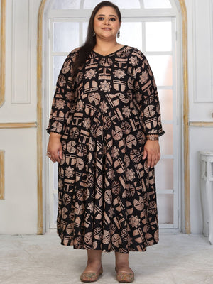 Rajwada Black Rayon Printed Kurti For Women