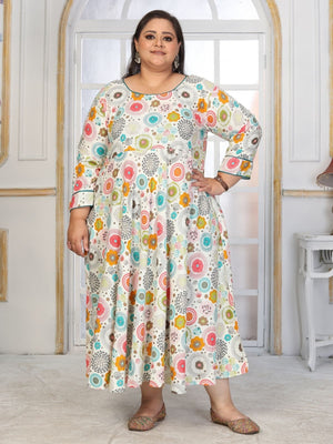 Rajwada White Rayon Printed Kurti For Women
