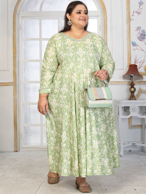 Rajwada Pista Green Rayon Printed Kurti For Women
