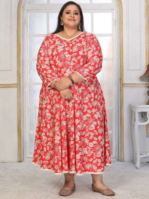 Rajwada Red Rayon Printed Kurti For Women