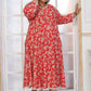 Rajwada Red Rayon Printed Kurti For Women