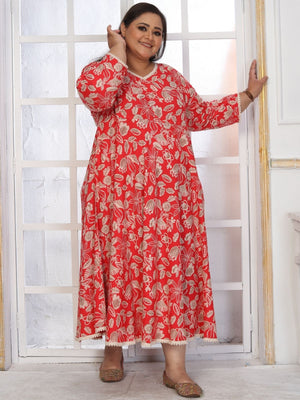 Rajwada Red Rayon Printed Kurti For Women