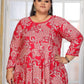 Rajwada Red Rayon Printed Kurti For Women