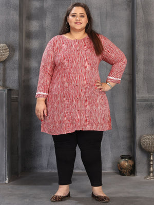 Rajwada Red Rayon Printed Kurti For Women