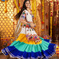 Rajwada Multicolor Viscose Cotton Embroidered Semi-Stitched lehenga With Stunning Tassels And Embroidered Waist Belt For Women