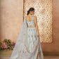 Rajwada Sky Blue Silk Blend Embroidered Semi-Stitched Lehenga For Women