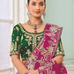 Rajwada Dark Pink Satin Embroidered Saree For Women