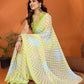 Rajwada Light Green Georgette Printed Saree With Unstitched Blouse For Women
