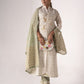 Rajwada White Art Silk Designer Embroidered Semi-Stitched Kurta Set For Women