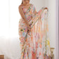 Rajwada Multicolor Chinon Printed Saree With Unstitched Blouse For Women