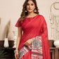 Rajwada Red Cotton Linen Zari Work Saree For Women