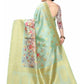Rajwada Sea Green Silk Blend Floral Printed Saree For Women