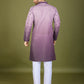 Rajwada Purple Viscose Silk Sequins Stitched Kurta For Men