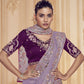 Rajwada Lavender Georgette Embroidered Elegant Saree For Women
