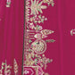 Rajwada Dark Pink Satin Embroidered Saree For Women