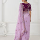 Rajwada Lavender Viscose Silk Embroidered Saree For Women